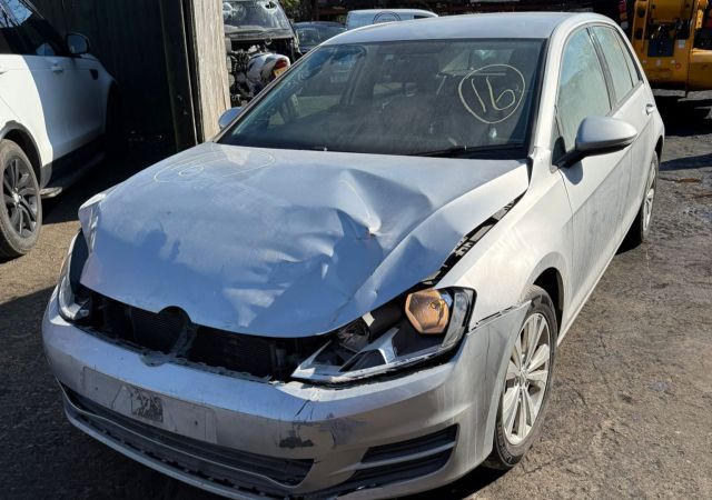 Outside of damaged silver car