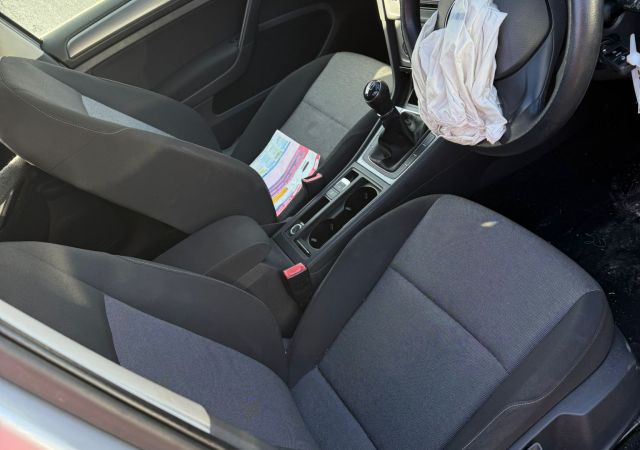 Inside of damaged silver car